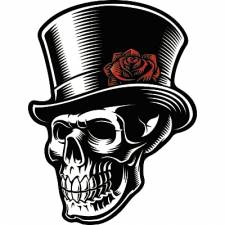 GENTLEMAN SKULL STICKER ONE DESIGN
