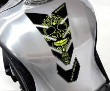 TANK PAD BLACK EDITION SKULL 2 FLUORESCENT YELLOW ONE DESIGN