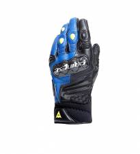 CARBON 4 SHORT LEATHER GLOVES RACING-BLUE/BLACK/FLUO-YELLOW DAINESE