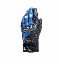 CARBON 4 SHORT LEATHER GLOVES RACING-BLUE/BLACK/FLUO-YELLOW DAINESE