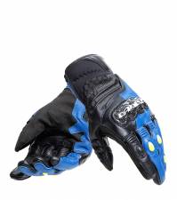 CARBON 4 SHORT LEATHER GLOVES RACING-BLUE/BLACK/FLUO-YELLOW DAINESE