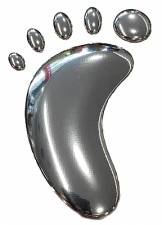 FOOTPRINT HUMAN - BRILIANT SILVER STICKER ONE DESIGN